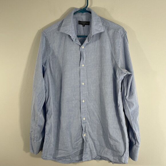 Doppelganger The Sports Line Roma Mens Button Up Shirt Size M Blue Long Sleeve - Picture 1 of 13